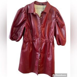 NWT Nasty Gal Plus Size Faux Leather Shirt Dress